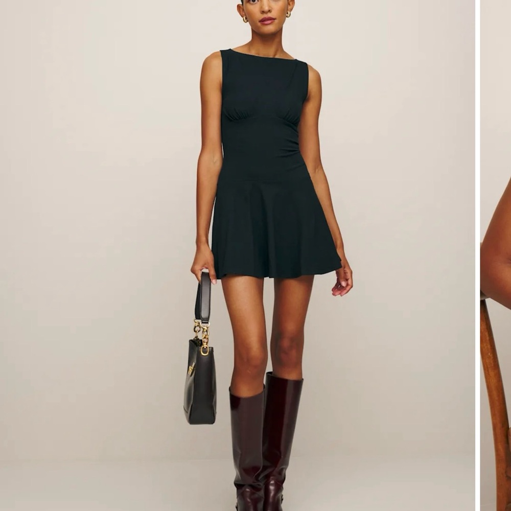 Reformation Mayve Black Dress